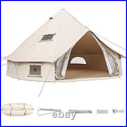 TAUS Canvas Bell Tent 5m Waterproof Camping and Glamping Yurt with Stove Jack