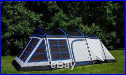 Tahoe Gear Glacier 20 x 12 14-Person 3-Season Family Cabin Tent, Blue and White