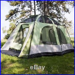 Tahoe Gear Jasper 7 Person Family Cabin Dome Outdoor Camping Tent, Green/White