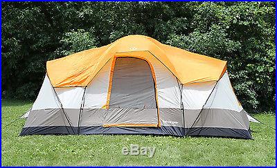 Tahoe Gear Olympia 10 Person Three Season Family Camping Tent Orange/Ivory