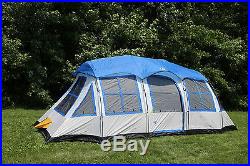 Tahoe Gear Prescott 12 Person 3-Season Family Cabin Camping Tent Blue/White