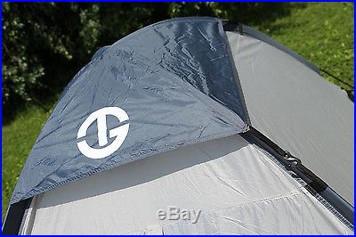 Tahoe Gear Willow 2 Person 3-Season Family Dome Camping Tent Black/Grey