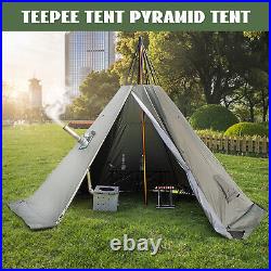 Tent 2 Doors Camping Teepee Tent 4 Season Reathable Hike Waterproof Tent Outdoor