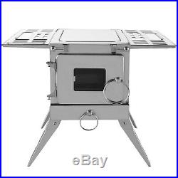 Tent Wood Stove Camping Wood Stove SS304, with Folding Pipe, 90.6Total Height