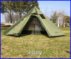 Tent with Chimn hole Camping Teepee 3-4Person Big Pyramid Tent Backpacking