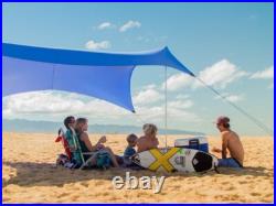 The Neso Grande Stakeless 2 Pole Sunshade Lightweight Beach Periwinkle Blue 9x9 The Neso Grande Stakeless 2 Pole Sunshade Lightweight Beach Periwinkle Blue 9x9
