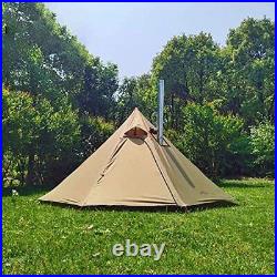 Tipi Hot Tent with Fire Retardant Stove Jack for Flue Pipes, 34 Person, Brown