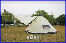 Tipi Tent 5M / 4M Zipped-in-Groundsheet Family Camping tent 8/10 Person teepee