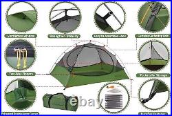 Two-Person Ultralight Backpacking Tent Waterproof for 3-Season Adventures