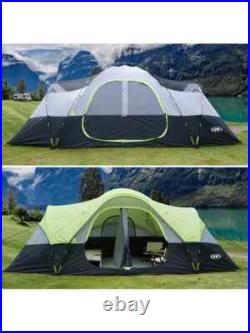UNP Camping Tent 10-Person-Family Tents, 5 Large Mesh Windows, 18ft X 9ft X78in