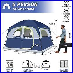 UNP Tents 6 Person Waterproof Windproof Easy Setup, Double Layer Family Campin