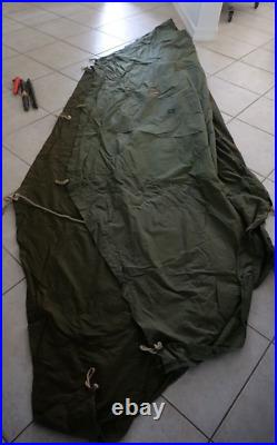 USED Army COMPLETE SHELTER HALF PUP TENT Camping