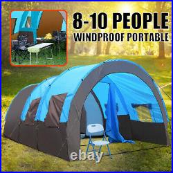 US 8-10 People Camping Tent Waterproof Hiking Double Layer Outdoor Party