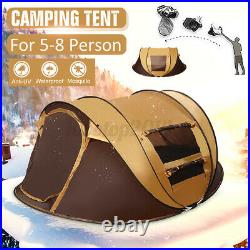US 8-10 People Outdoor Camping Tent Waterproof Home Hiking Travel Beach Shelter