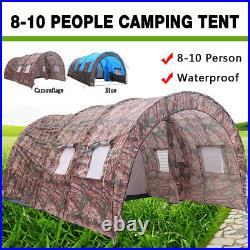 US 8-10 Person Double Layer Camping Tent Waterproof Outdoor Hiking Family Travel