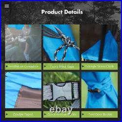US 8-10 Person Double Layer Camping Tent Waterproof Outdoor Hiking Family Travel