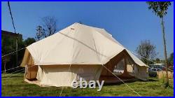 US Ship 6x4M Large Waterproof Cotton Canvas Twin Emperor Bell Tent Glamping Tent