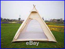 US Ship Canvas Camping Pyramid Tipi Tent Adult Indian Teepee Tent for 23 Person