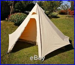 US Ship Outdoor Canvas Camping Pagoda Tipi Tent Adult Teepee Tent for 2 Person