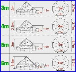 US Shipped 4M 5M Waterproof Oxford Cloth Glamping Yurt Family Camping Bell Tent