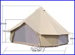 US Shipped Outdoor Waterproof Canvas 3M Bell Yurt Tent with Zipped GroundSheet