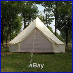 US Shipped Waterproof Off White 4M Oxford Bell Yurt Tent with Detachable Floor