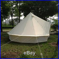 US Shipped Waterproof Off White 4M Oxford Bell Yurt Tent with Detachable Floor