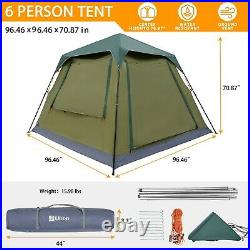 Ubon 6 Person Family Camping Tent Instant Cabin Tent Waterproof with Rain Fly
