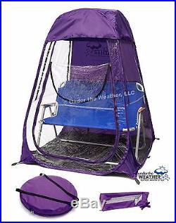 Under The Weather XL Pod Sports Instant Easy Pop up Tent Wide & Clear View PURPL