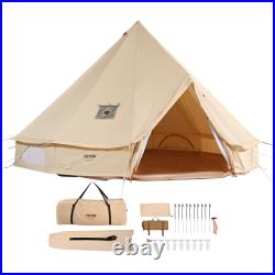 VEVOR Canvas Bell Tent 3M 4M 5M 6M 7M 4-Season Camping Yurt Tent with Stove Jack