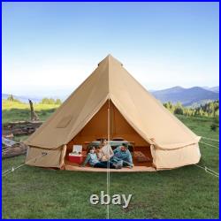 VEVOR Canvas Bell Tent 3M 4M 5M 6M 7M 4-Season Camping Yurt Tent with Stove Jack