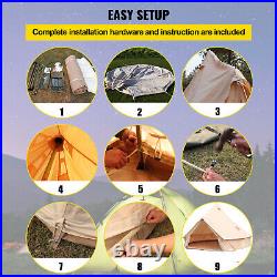 VEVOR Canvas Bell Tent 3M 4-Season Glamping Hunting Camping Tent Yurt Stove Jack