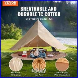 VEVOR Canvas Bell Tent 3m/9.8ft 4-Season Canvas Tent for Camping with Stove Jack