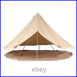 VEVOR Canvas Bell Tent 3m/9.8ft 4-Season Canvas Tent for Camping with Stove Jack