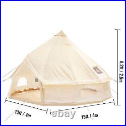 VEVOR Canvas Bell Tent 4M Waterproof Camping and Glamping Yurt with Stove Jack
