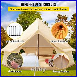 VEVOR Canvas Bell Tent 5m Waterproof Camping and Glamping Yurt with Stove Jack