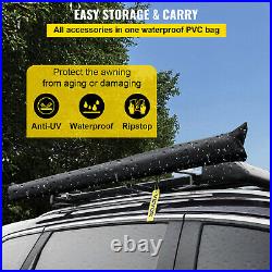 VEVOR Car Awning Car Tent Retractable Waterproof SUV Rooftop Grey 4.6'x6.6