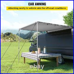 VEVOR Car Awning Car Tent Retractable Waterproof SUV Rooftop Grey 6'x6