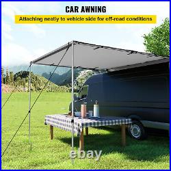 VEVOR Car Awning Car Tent Retractable Waterproof SUV Rooftop Grey 7.6'x8.2