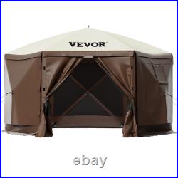 VEVOR Pop-up Camping Gazebo Camping Canopy Shelter6 Sided 10/12' x 10/12
