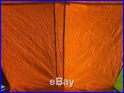 Vintage CAMEL MFG. CO. Green & Orange Canvas Camping Tent 8' x 7' # 0304155480