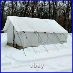 WHITEDUCK Alpha Canvas Wall Tent 12'x14' Bundle, Waterproof, 4 Season Camping