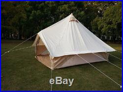 Waterproof 4m Bell Tent for Family Camping Outdoor Luxury Safari Glamping Tent