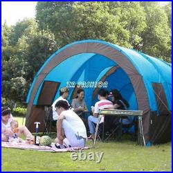 Waterproof 8-10 Person Large Family Blue Tunnel Tent Outdoor Hiking Camping Tent