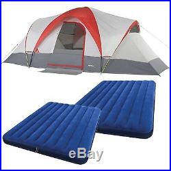 Weatherbuster 9 Person Dome Tent with Two Bonus Queen Airbeds Ozark Trail