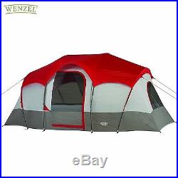 Wenzel Blue Ridge 14-Ft x 9-Ft 2-Room 7-Person Polyester Camping Tent, Red-Gray