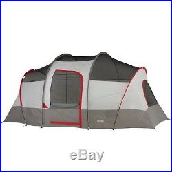 Wenzel Blue Ridge 14-Ft x 9-Ft 2-Room 7-Person Polyester Camping Tent, Red-Gray