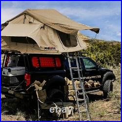 X-BULL Roof Tent Waterproof With Ladder & Mattress 3-4 Person Brown Travel Cover