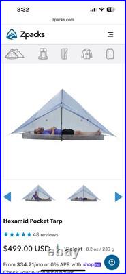 Zpacks Dyneema Hexamid Pocket Tarp Tent withDoors + Dyneema Single Bathtub Floor
